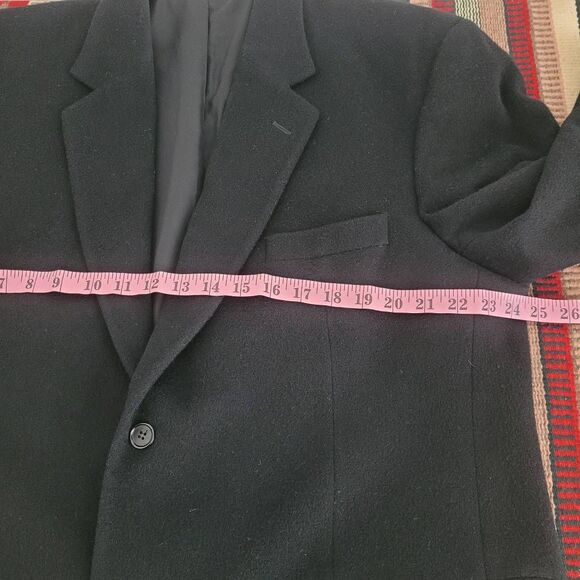 Club Room Black Camel Hair Coat Blazer Suit Jacket Mens 46R Soft 2 Button Classi - Picture 6 of 10